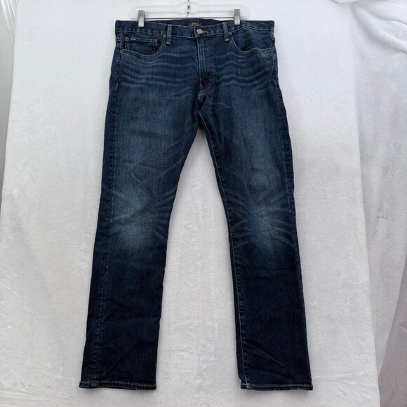 Polo Ralph Lauren Jeans Mens 36x32 Blue Varick Slim Fit Staright Whisker Stretch - Picture 1 of 12